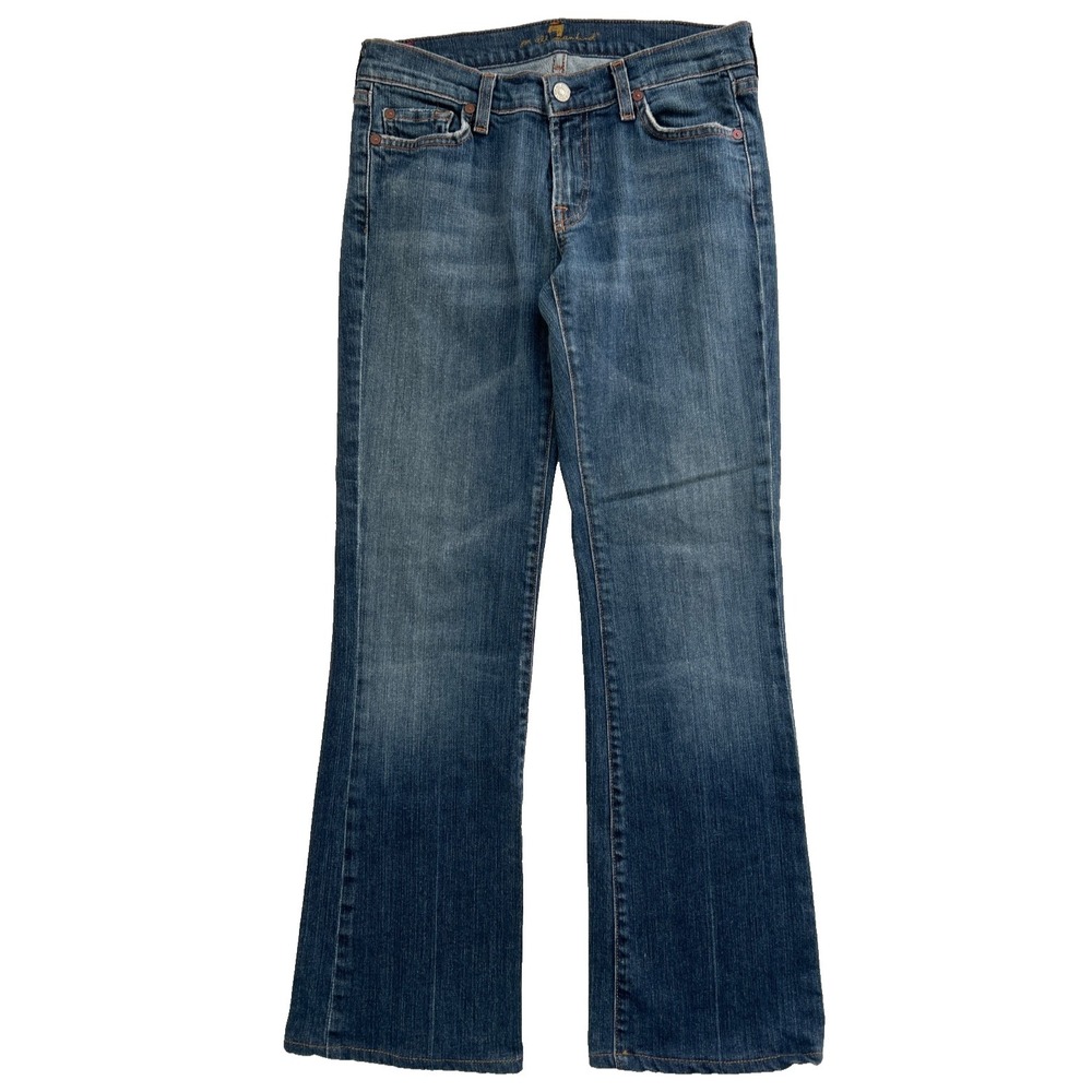 7 For All Mankind Jeans 28 Womens Bootcut Denim USA Made Distressed VTG Seven